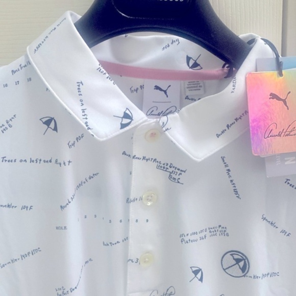 White Arnold Palmer Puma Golf polo crazy soft fabric!